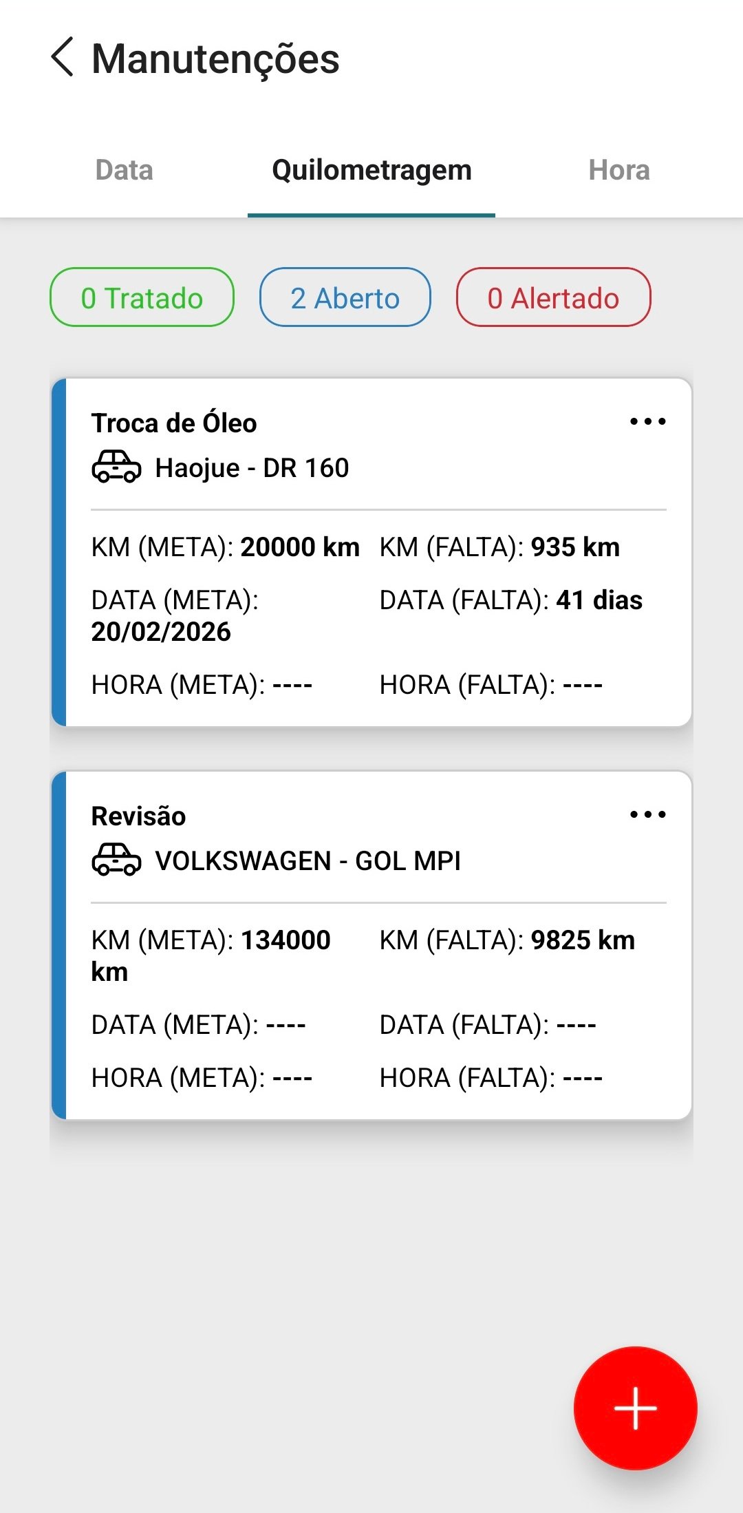 Programação de Manutenções